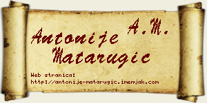 Antonije Matarugić vizit kartica